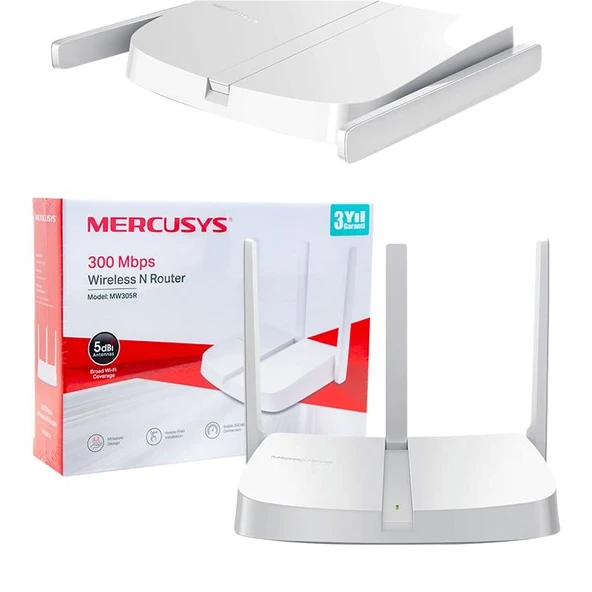 Mercusys MW305R 300 Mbps 3 Antenli Wifi-N Access Point Router - 6