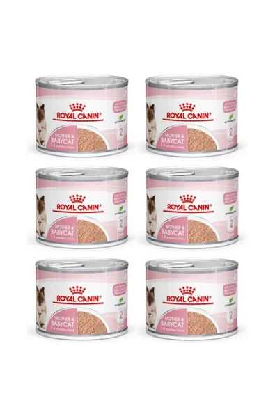 Mother & Babycat Anne Hamile Ve Yavru Kediler Için Konserve Kıyılmış Pate Yaş Mama 195 Gr X 6 Adet