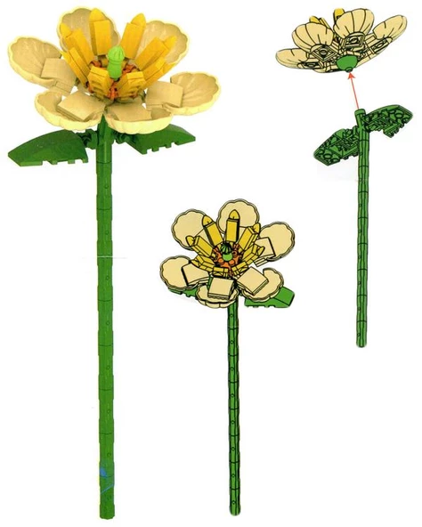 Ctoys Flower Arrangement Mini Blok Magnolia Champaca - Resim 2