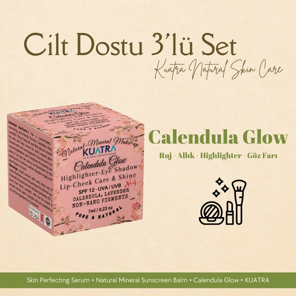 Kuatra Gündüz 3\\\'lü set+ doğal makyaj balmları, güzelliğiniz taçlansın! - Resim 4