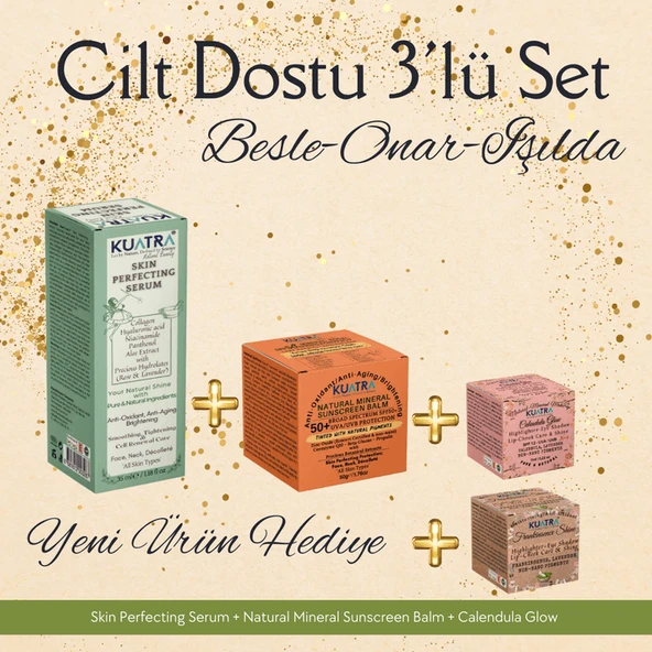 Kuatra Gündüz 3\\\'lü set+ doğal makyaj balmları, güzelliğiniz taçlansın! ürün görseli