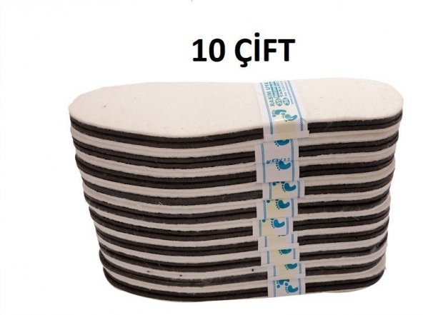 BEYAZ KEÇE KAPLI EVA PATİK TABANI (10LU PAKET) - 7