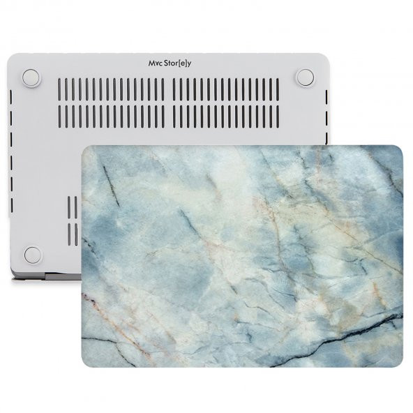 Macbook Air Kılıf 13 inç Mermer11NL (Eski USB'li Model 2010-2017) A1369 A1466 ile Uyumlu