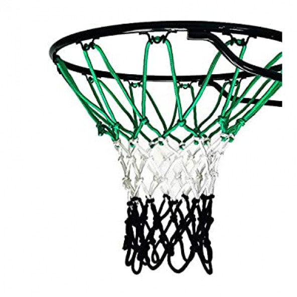 Basketbol Filesi 4mm Polys. Yeşil - Beyaz - Siyah - 2 Adet