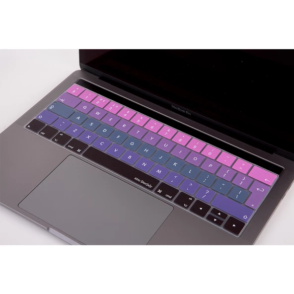 Macbook Pro Klavye Koruyucu Touchbarlı (UK-EU İngilizce) Ombre A1706 A1989 A2159 A1707 A1990 Uyumlu - 6