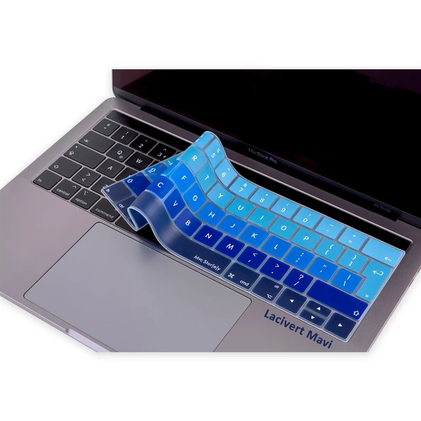 Macbook Pro Klavye Koruyucu Touchbarlı (UK-EU İngilizce) Ombre A1706 A1989 A2159 A1707 A1990 Uyumlu - 5