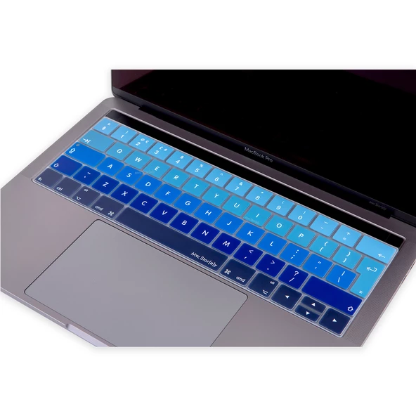 Macbook Pro Klavye Koruyucu Touchbarlı (UK-EU İngilizce) Ombre A1706 A1989 A2159 A1707 A1990 Uyumlu - 8
