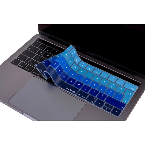 MacBook Pro Klavye Koruyucu Silikon UK İngilizce İnce Yıkanabilir Touch Bar 13-15 inç Ters L Enter ürün görseli 1