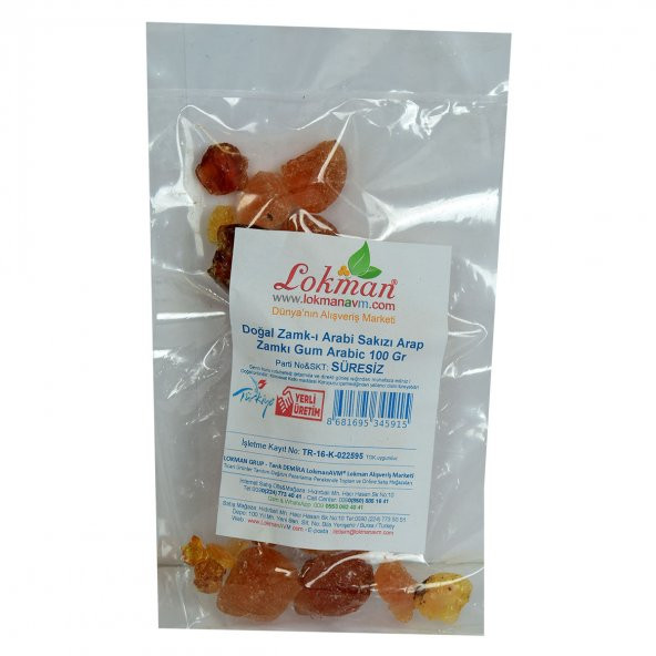LokmanAVM Arap Zamkı Zamk-ı Arabi Sakızı Doğal Gum Arabic 100 Gr Paket - 2