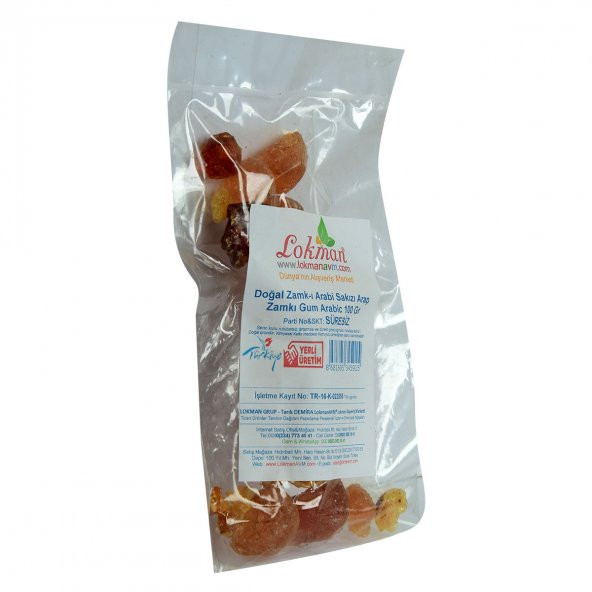 LokmanAVM Arap Zamkı Zamk-ı Arabi Sakızı Doğal Gum Arabic 100 Gr Paket - 4