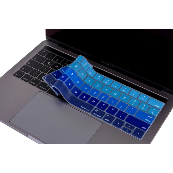 MacBook Pro Klavye Koruyucu Silikon US Düzen Touch Bar İnce Yıkanabilir 13-15 inç - Resim 3