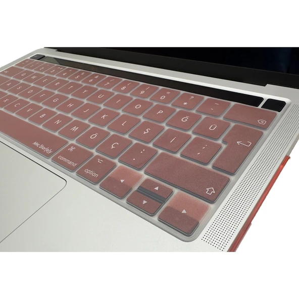 MacBook Pro Touch Bar Türkçe Q Silikon Klavye Koruyucu Ters L Enter İnce Yıkanabilir 13-15 İnç - Resim 4