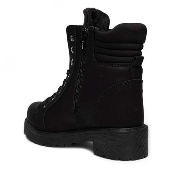 Moda Ayakkabı 2151 Wickers Siyah Kışlık Kadın Bot Ayakkabı - 4