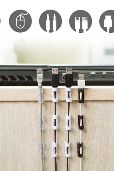 3M Yapışkanlı 20’li Kablo Sabitleyici – Klips Tipi Kablo Tutucu, Toplayıcı ve Düzenleyici Aparat - 5