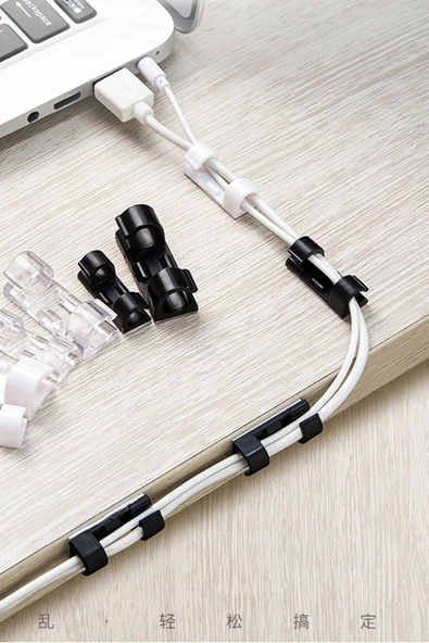 3M Yapışkanlı 20’li Kablo Sabitleyici – Klips Tipi Kablo Tutucu, Toplayıcı ve Düzenleyici Aparat - 2