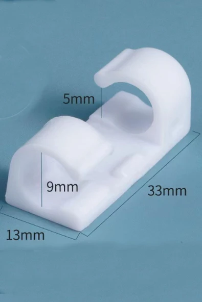 3M Yapışkanlı 20’li Kablo Sabitleyici – Klips Tipi Kablo Tutucu, Toplayıcı ve Düzenleyici Aparat - 3