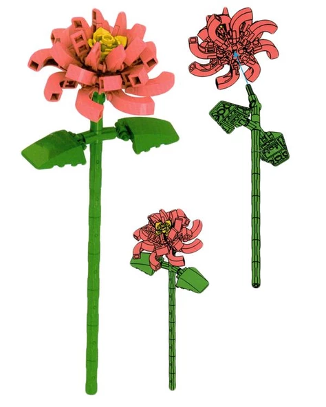 Ctoys Flower Arrangement Mini Blok Camellia - Resim 2