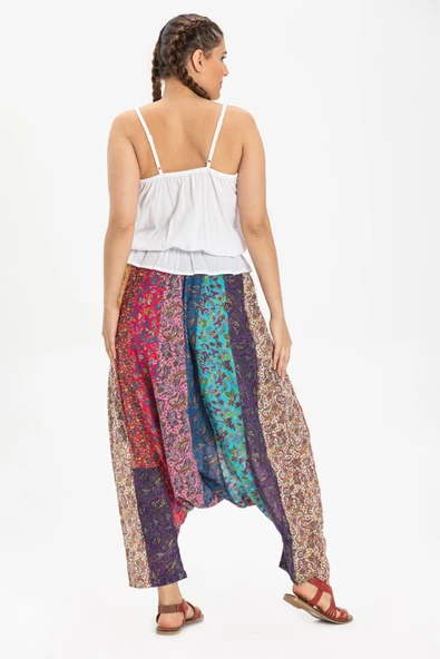 Peçvörk Vual Yazlık Otantik Şalvar/Patchwork Shalwar Tek renk Tkrn - Resim 3