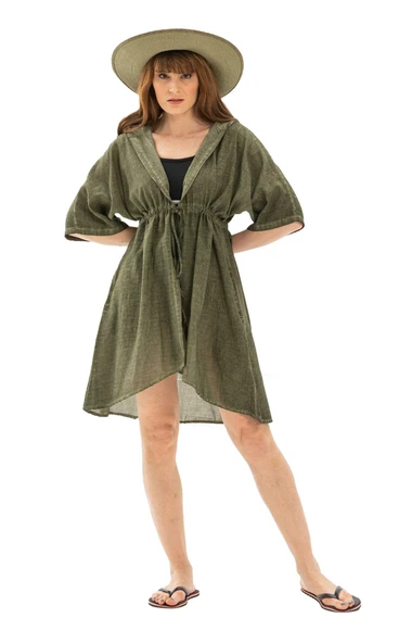 Duygu Şile Bezi Yazlık Tunik Haki Hk - Resim 7