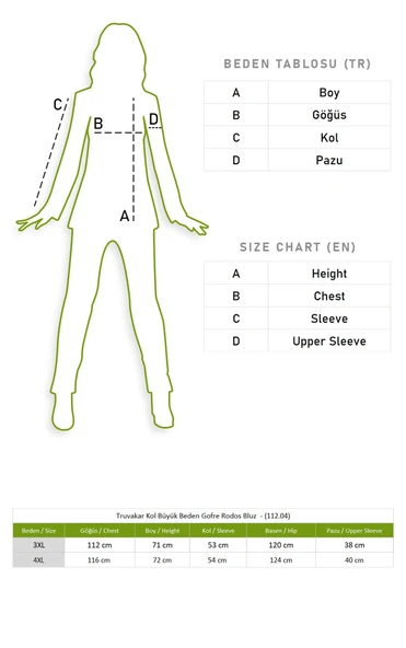 Truvakar Kol Büyük Beden Gofre Rodos Yazlık Bluz Beyaz Byz 3XL Beyaz - Resim 6