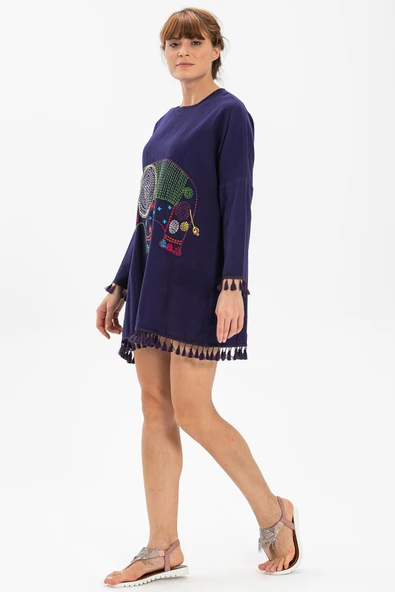 Filli Şile Bezi Yazlık Tunik Mor Mor S Mor - Resim 4