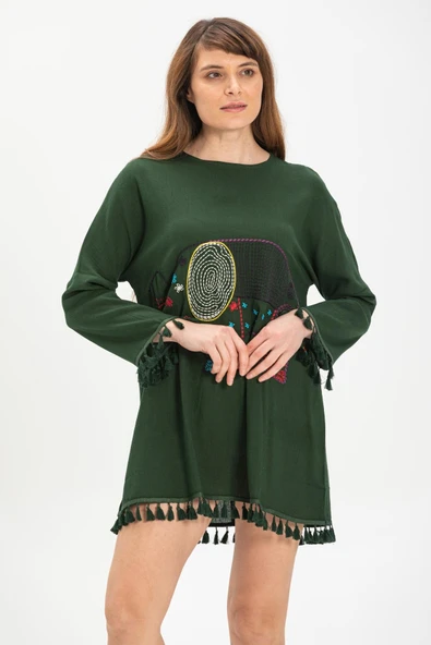 Filli Şile Bezi Yazlık Tunik Yeşil Ysl S Yeşil - Resim 4