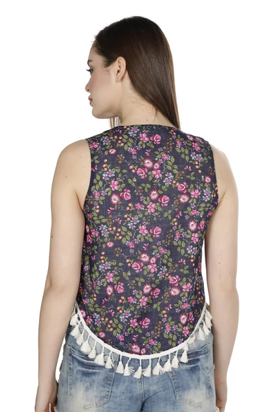 Otantik Vual Yazlık Yelek Koyu Mor 6169 S Lacivert - 2