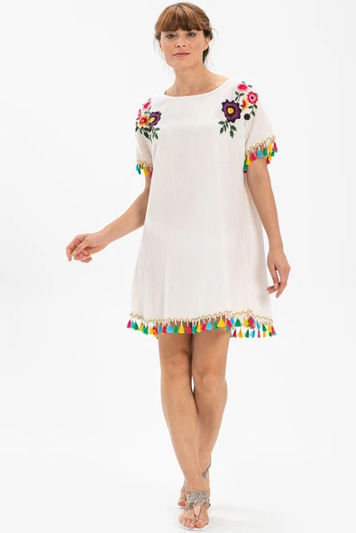 Menekşe Şile Bezi Yazlık Tunik Krem Krm S Krem ürün görseli