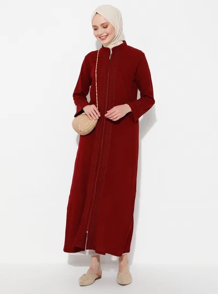 Cemre Şile Bezi Mevsimlik Ferace Bordo Brd S Bordo - 8