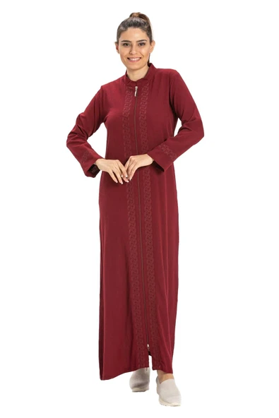 Cemre Şile Bezi Mevsimlik Ferace Bordo Brd S Bordo - 7