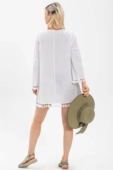 Filli Şile Bezi Yazlık Tunik Beyaz Byz S Beyaz - Resim 2