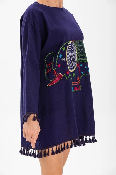 Filli Şile Bezi Yazlık Tunik Mor Mor S Mor - Resim 3