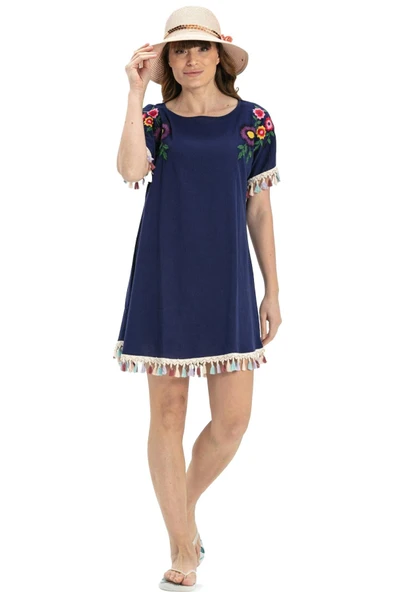 Menekşe Şile Bezi Yazlık Tunik Mor Mor S Mor - Resim 6