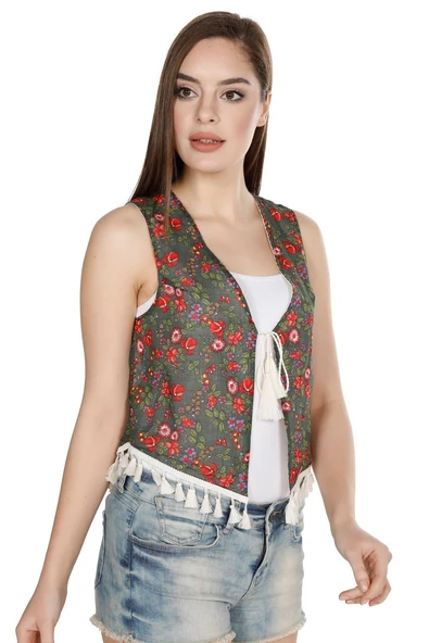 Otantik Vual Yazlık Yelek Yeşil 6170 S Yeşil - 4