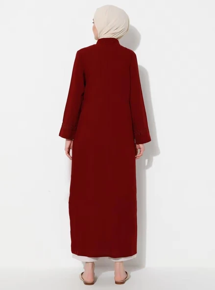 Cemre Şile Bezi Mevsimlik Ferace Bordo Brd S Bordo - 11