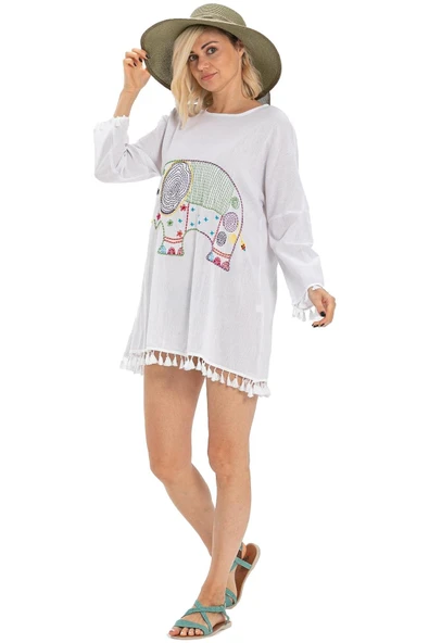 Filli Şile Bezi Yazlık Tunik Beyaz Byz S Beyaz - Resim 6