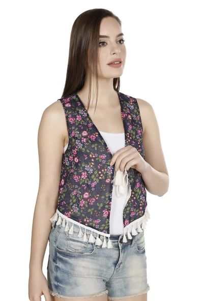 Otantik Vual Yazlık Yelek Koyu Mor 6169 S Lacivert - 4