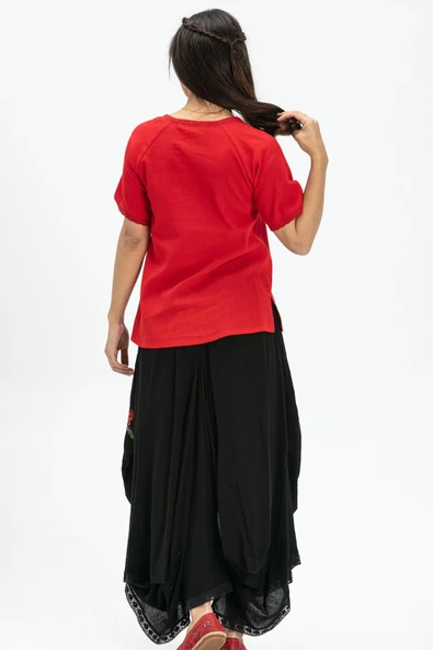 Rumeli Şile Bezi Yazlık Otantik Etek Siyah Syh - 3