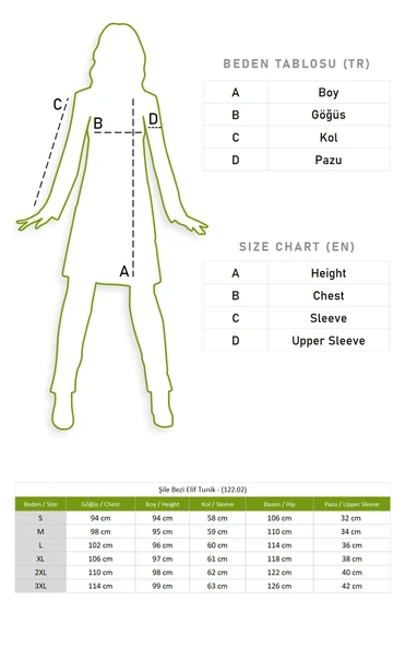 Elif Şile Bezi Mevsimlik ve Yazlık Tunik Yeşil Ysl S Yeşil - Resim 7
