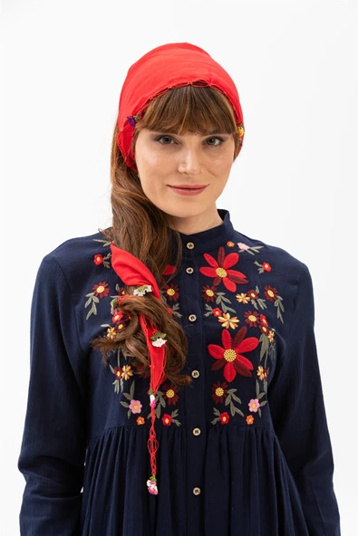 Büşra Şile Bezi Yazlık Tunik Lacivert Lcvt S Lacivert - Resim 6