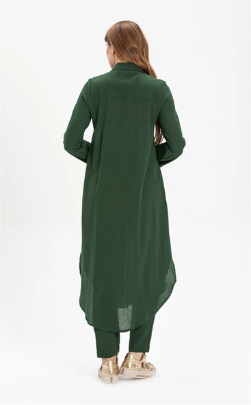 Edanur Şile Bezi Mevsimlik ve Yazlık Tunik Yeşil Ysl S Yeşil - Resim 2