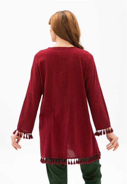 Filli Şile Bezi Yazlık Tunik Bordo Brd S Bordo - Resim 2