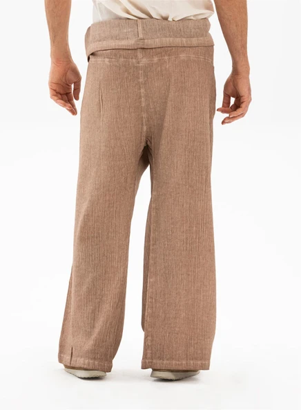 Erkek Şile Bezi Thai Balıkçı Yazlık Pantolon Kahve Khv L/XL Kahve - 2