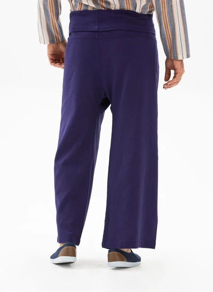 Erkek Şile Bezi Thai Balıkçı Yazlık Pantolon Mor Mor L/XL Mor - 2