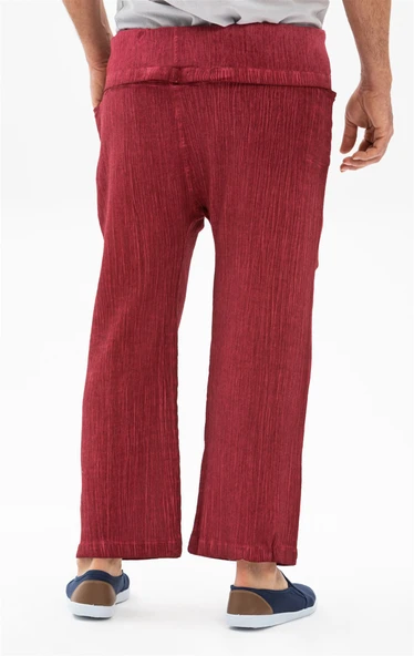 Erkek Şile Bezi Thai Balıkçı Yazlık Pantolon Taşlı Bordo Tslbrd L/XL Taşlı Bordo - 2