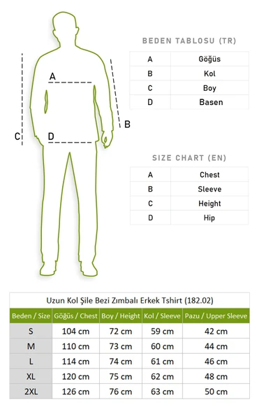 Uzun Kol Şile Bezi Zımbalı Erkek Yazlık Tshirt Beyaz 3001 - Resim 4