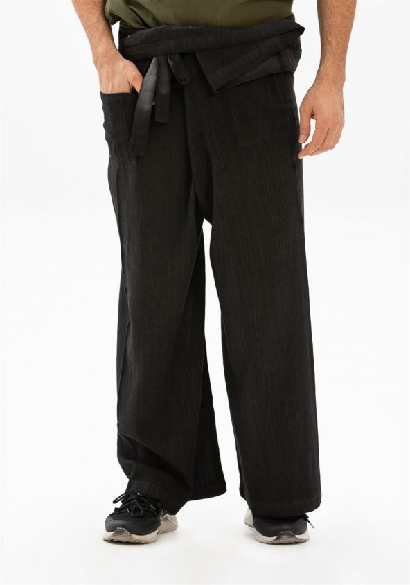 Erkek Şile Bezi Thai Balıkçı Pantolon Füme - 3
