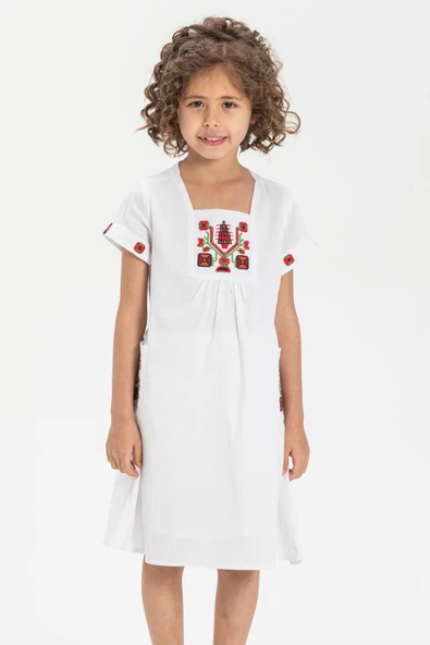 Melek Şile Bezi Çocuk Yazlık Elbise Beyaz Byz 2-3 Yaş Beyaz - 3