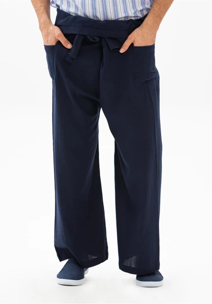 Erkek Şile Bezi Thai Balıkçı Yazlık Pantolon Lacivert Lcvt L/XL Lacivert - 3
