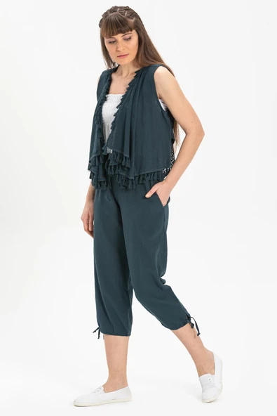 Şile Bezi Kadın Kapri Petrol Ptrl 38 Petrol - 4